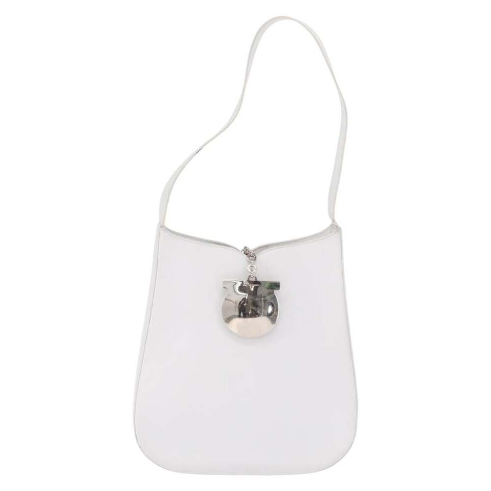 Salvatore Ferragamo Leather Gancini Shoulder Bag White